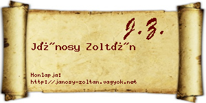 Jánosy Zoltán névjegykártya