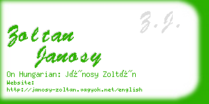 zoltan janosy business card
